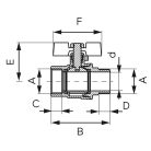 Ferro F-Power golyóscsap, pillangókarral, KB menettel,  3/8"