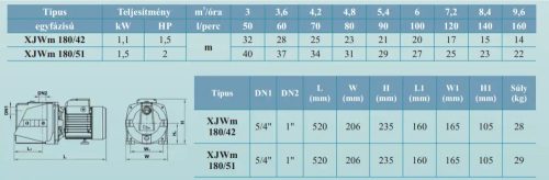 LEO Vízszivattyú XJWm/3CL 180/42