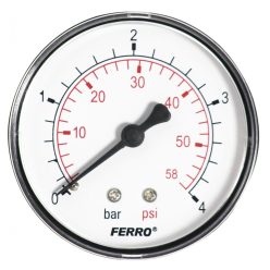 FERRO Nyomásmérő hátsó csatlakozású 6 bar M6306A