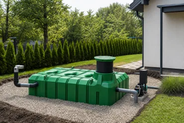 Mekkora helyet foglal a ROTO Rocube 10000L lapos bivalyerős folyadéktartály használat közben?